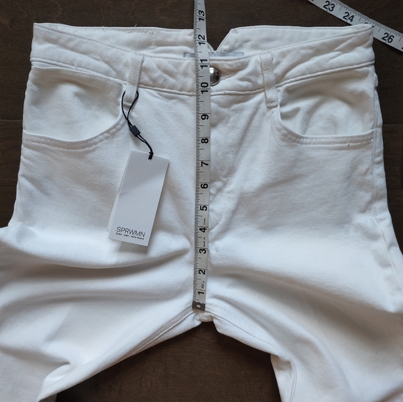 SPRWMN Billie Crop Flare Jeans White New With Defects - Picture 14 of 16